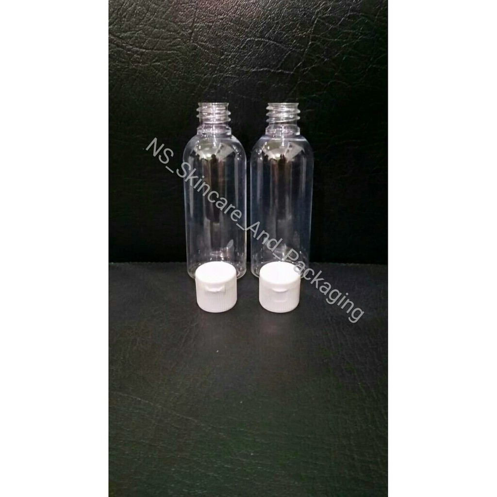 Botol Fliptop 60ml Natural Tutup Putih / Botol sanitizer