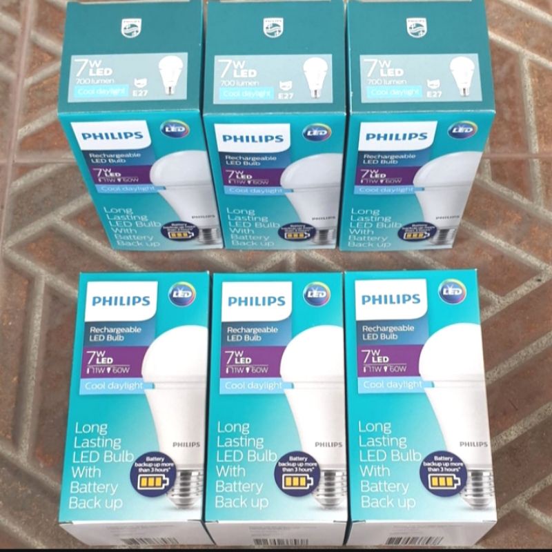 lampu bohlam philips 7w emergency led buld 7 w rechargeable batery