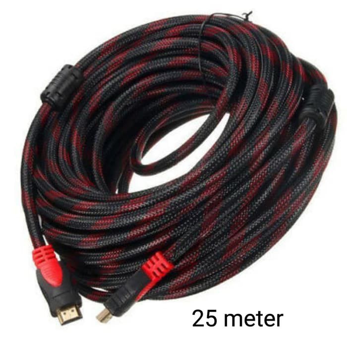 KABEL HDMI 25M SERAT JARING HDMI TO HDMI 25 m 1080P V1.4 3D