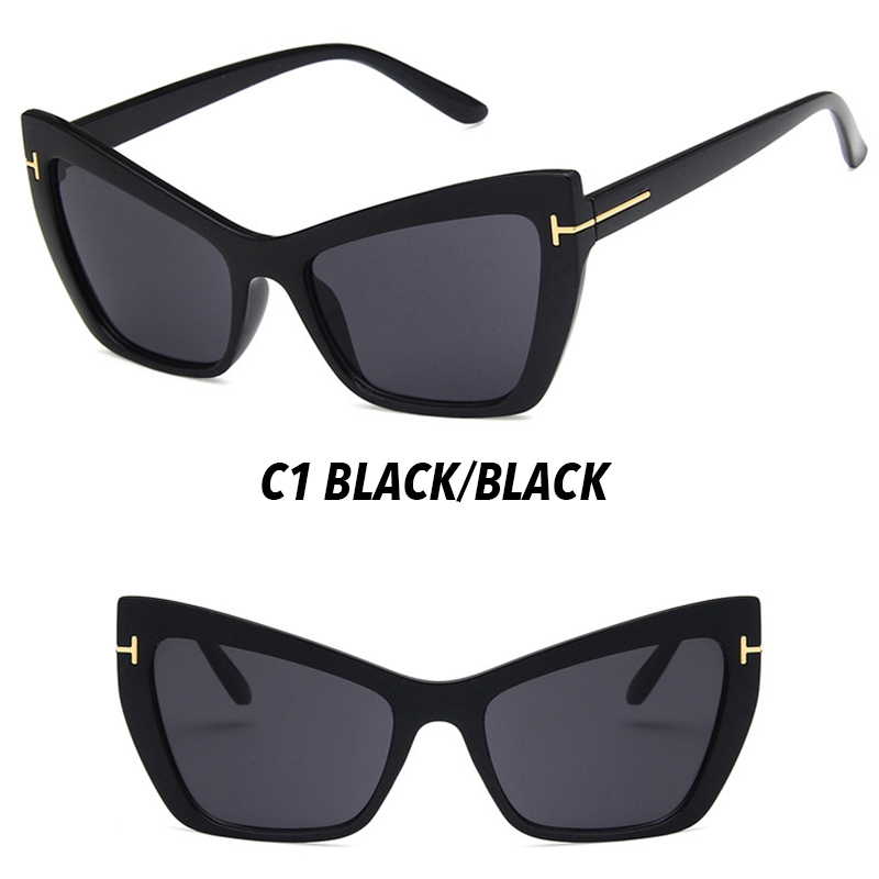 （YUZHU）Bayar di Tempat Western Classic Retro Cat Eye Wanita Kacamata Hitam Women Sunglasses