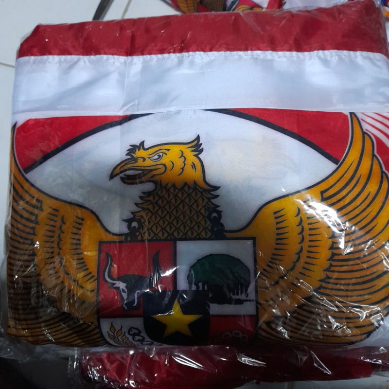 (SIAP DIKIRIM)bendera background 5 gelombang sablon garuda