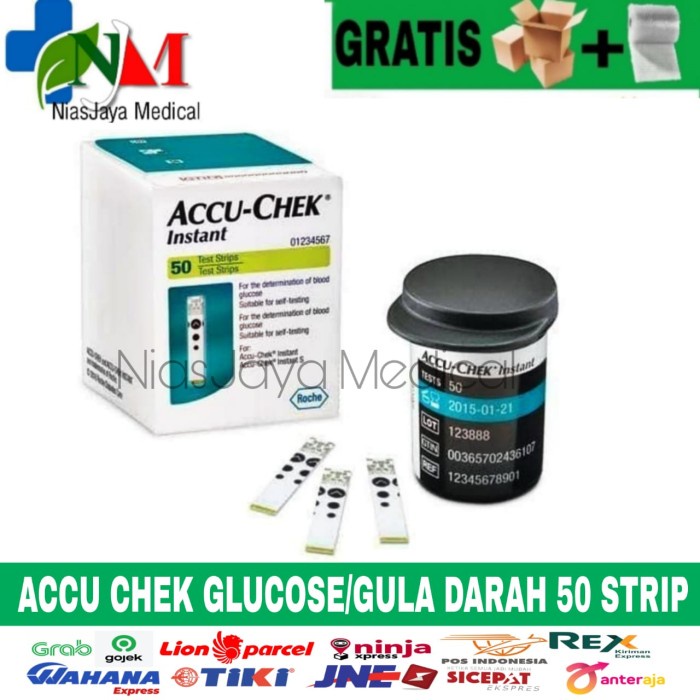 Strip Accucheck Instan / Stik AccuCheck instan  gula darah isi 50Tes strip