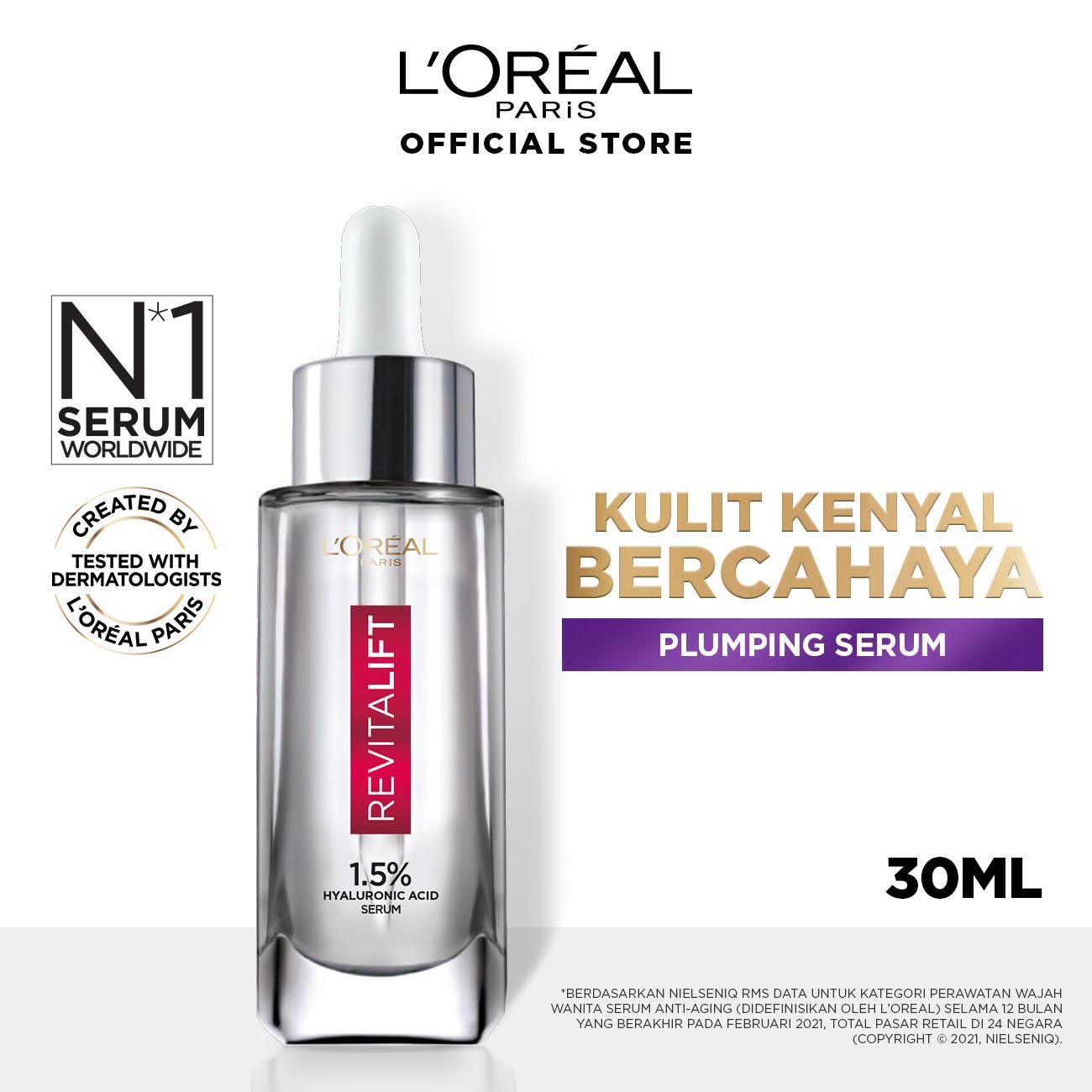 LOreal Paris Revitalift Hyaluronic Acid Serum Skin Care (Untuk Kulit Lembap Tampak Muda Bercahaya)