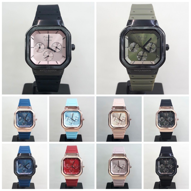 JAM TANGAN WANITA ALEXANDRE CHRISTIE 2811 AC2811 RUBBER STRAP ORIGINAL GARANSI 1 TAHUN