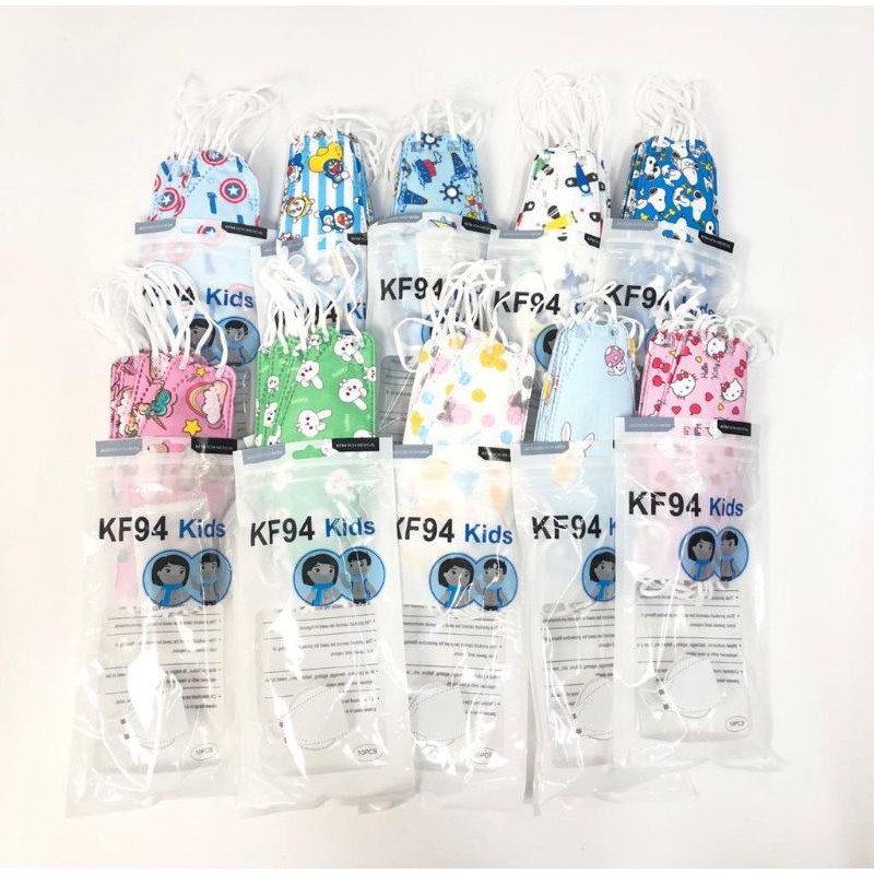 masker kf94 anak 4 lapis motif isi 10 pcs