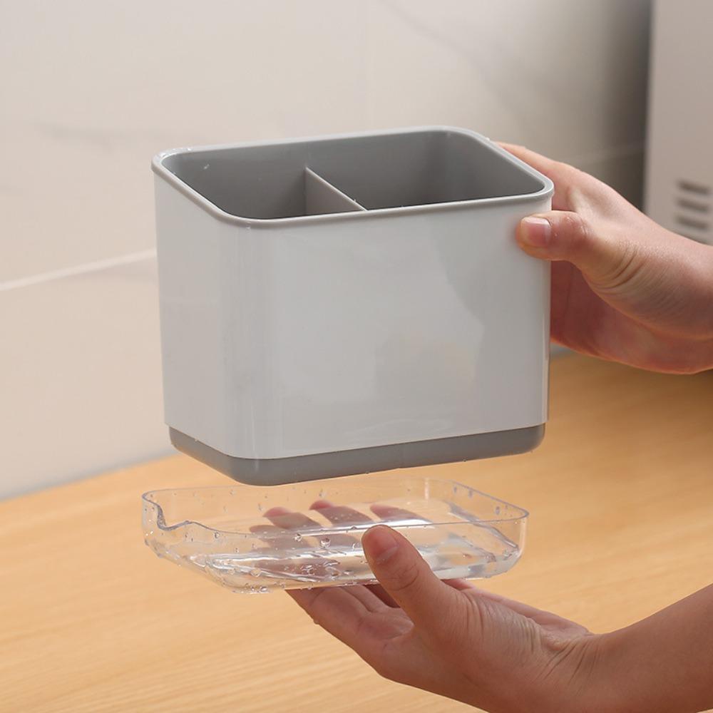 Solighter Tempat Penyimpanan Sendok Garpu Rumah Organizer Tiga Lapis Peralatan Dapur Sumpit Kandang