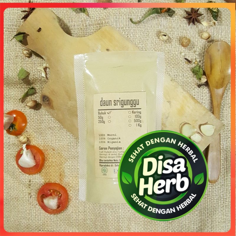 

DAUN SRIGUNGGU / SENGGUGU BUBUK 50 GRAM - Clerodendron Serratum - MURNI - JSR - REMPAH