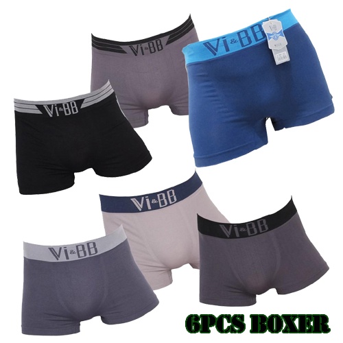 Boxer 3Pcs Lebih Murah Celana Dalam Boxer Pria Import Premium Vi&amp;BB Size M,L,XL,XXL CD Boxer Murah-Vegasus Store(COD)