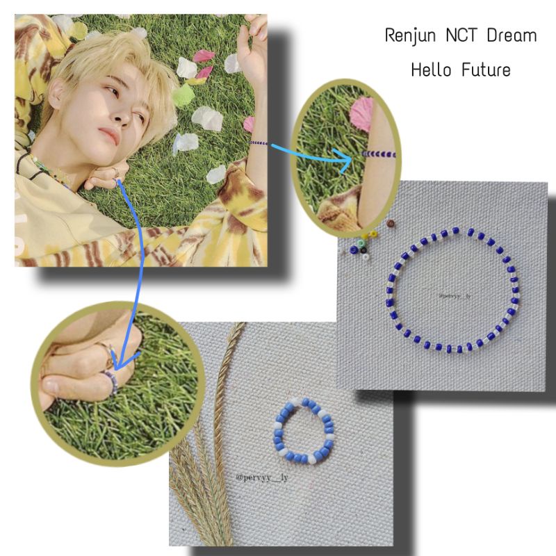 Renjun NCT Dream Hello Future Bracelet - Gelang KPOP - Gelang Manik Beads