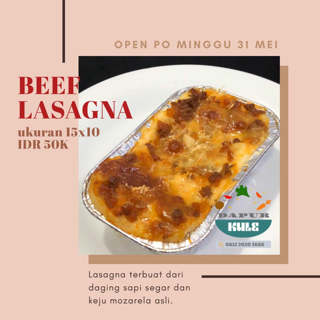 

Beef Lasagna (Pre-Order) Lasagna sapi 15x10cm