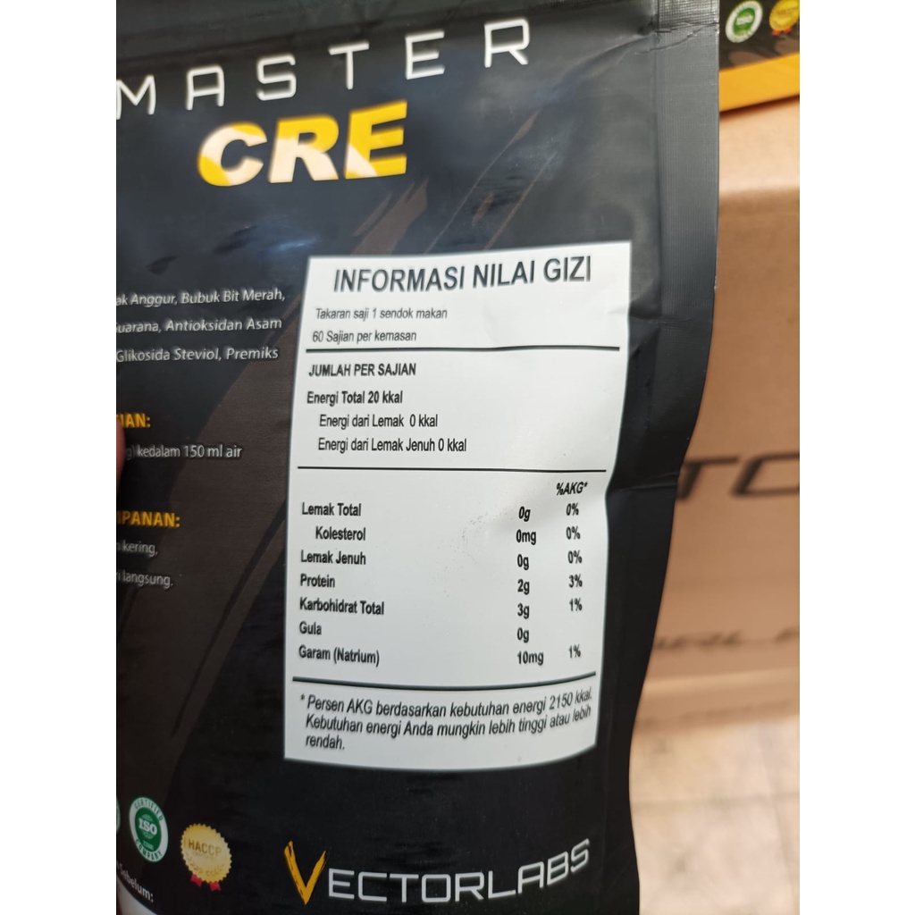 Vectorlabs Master Crea cre 300 Gram 60 Serv Serving Creatine Monohydrate vector Labs