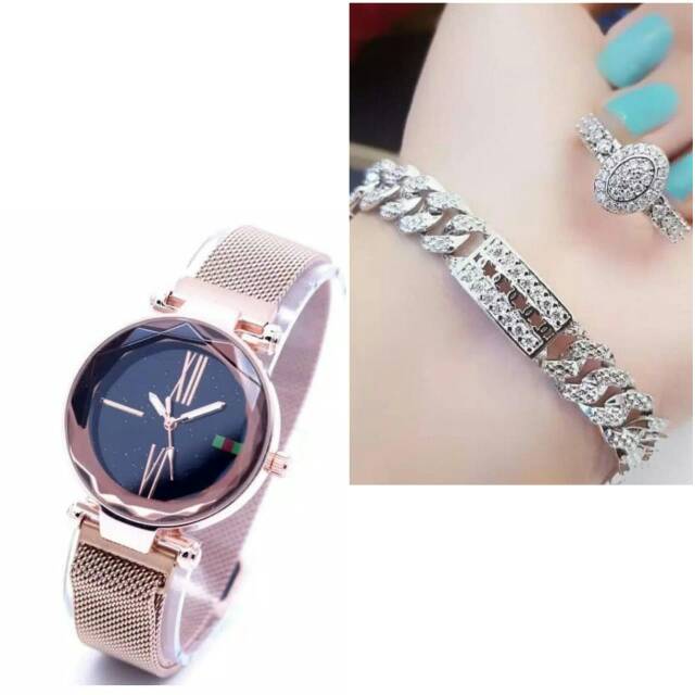 Set aksesoris jam,gelang,cincin
