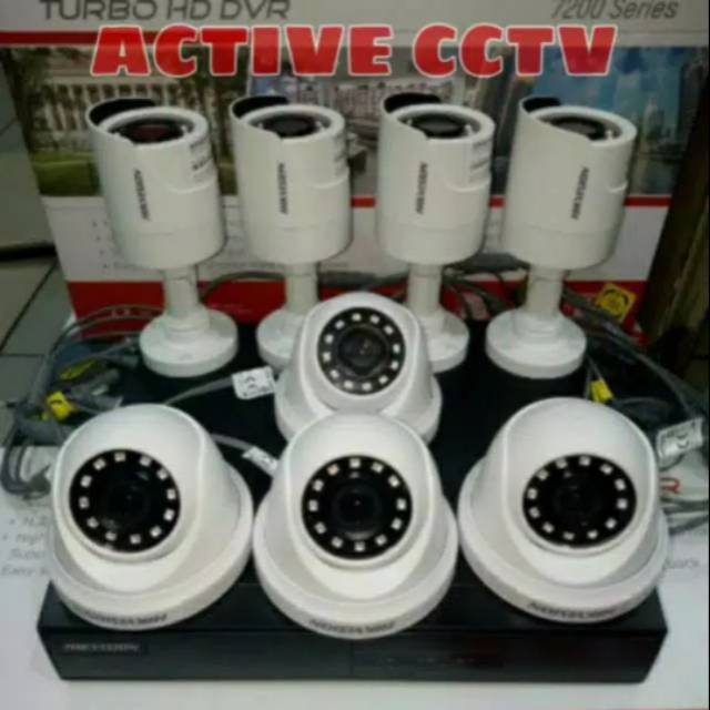 PAKET KAMERA CCTV HIKVISION 8 CAMERA 2MP 1080P FULL HD 8 CHANNEL TANPA KABEL