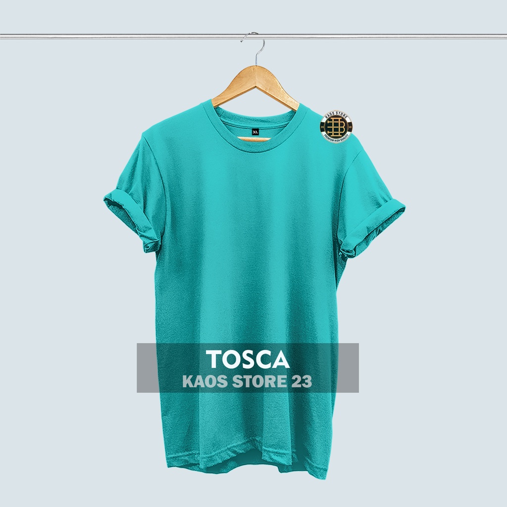 KAOS POLOS PRIA COTTON COMBED 30S-Hijau tosca