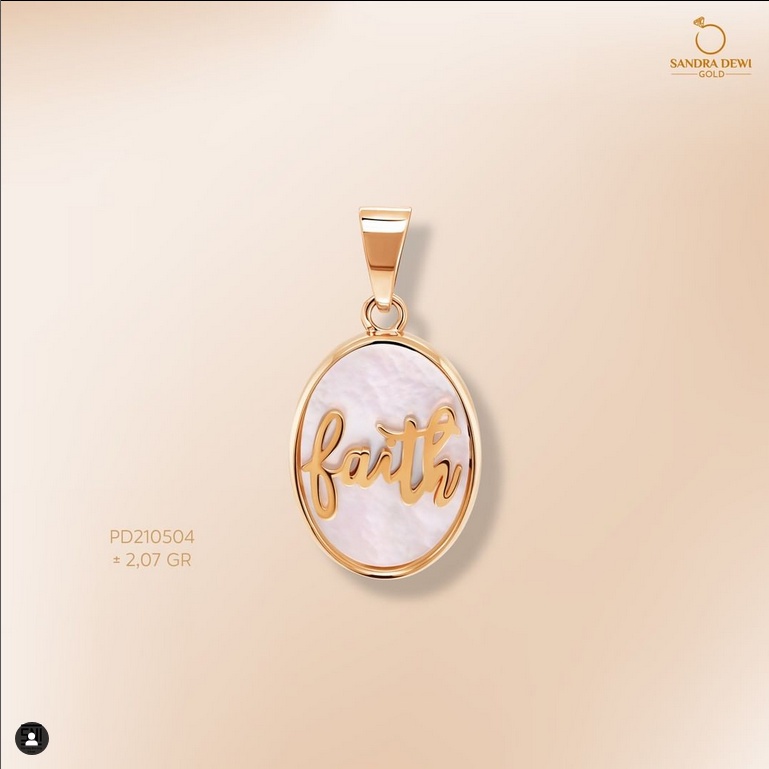LIONTIN EMAS SANDRA DEWI GOLD FAITH SERIES MOTHER PEARL CANTIK SEKALI