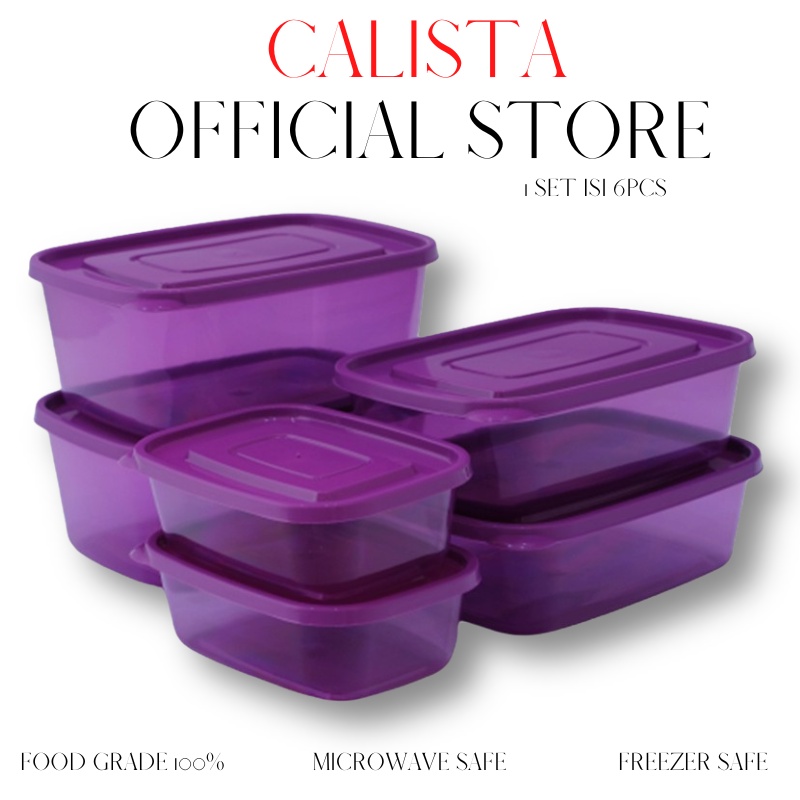 TOPLES PLASTIK CALISTA SET TEMPAT KOTAK PENYIMPAN MAKANAN BUMBU DAPUR FOOD CONTAINER CALISTA FURANO 6PCS KOTAK MAKANAN TEMPAT WADAH SAYUR FOOD PREPARATION SET FOOD STORAGE SET FOOD BOX CONTAINER KULKAS SET