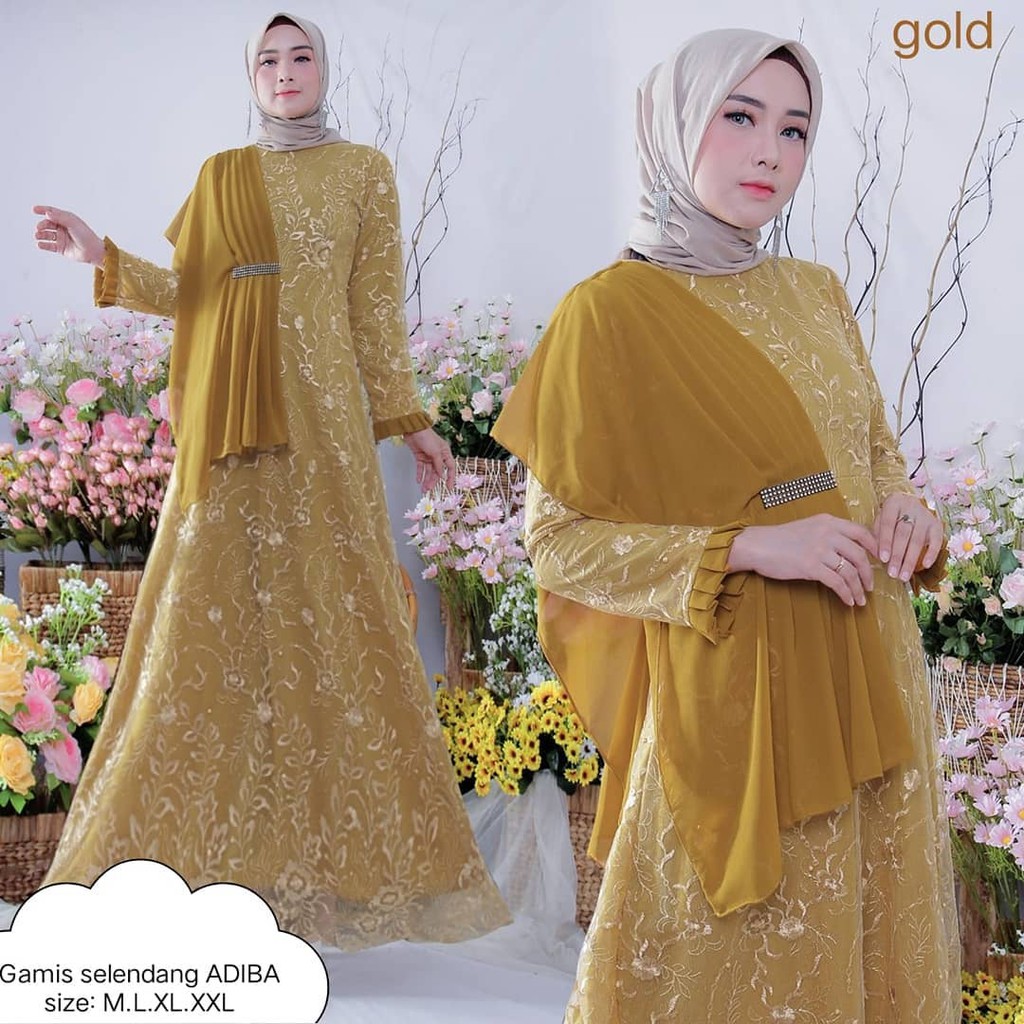 Gamis Selendang Adiba Baju Undangan Murah Baju Undangan Baju Kondangan Kondangan Baju Pesta Brukat G