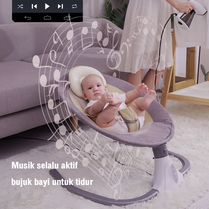 Uoptoy HUG ME Ayunan Bayi Automatic Baby Swinger Chair Swing Bed Remote Control Elektrik Baby Swing Otomatis