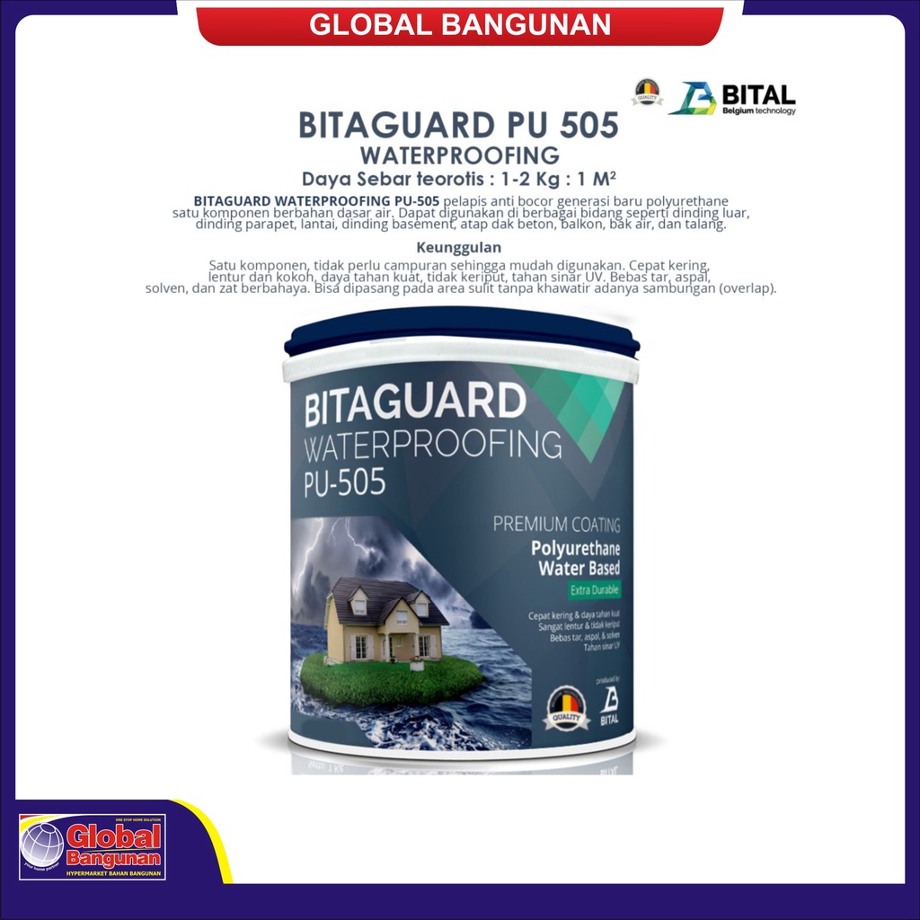 WATERPROOFING BITAGUARD PU 505 GREY 20kg - BITAL