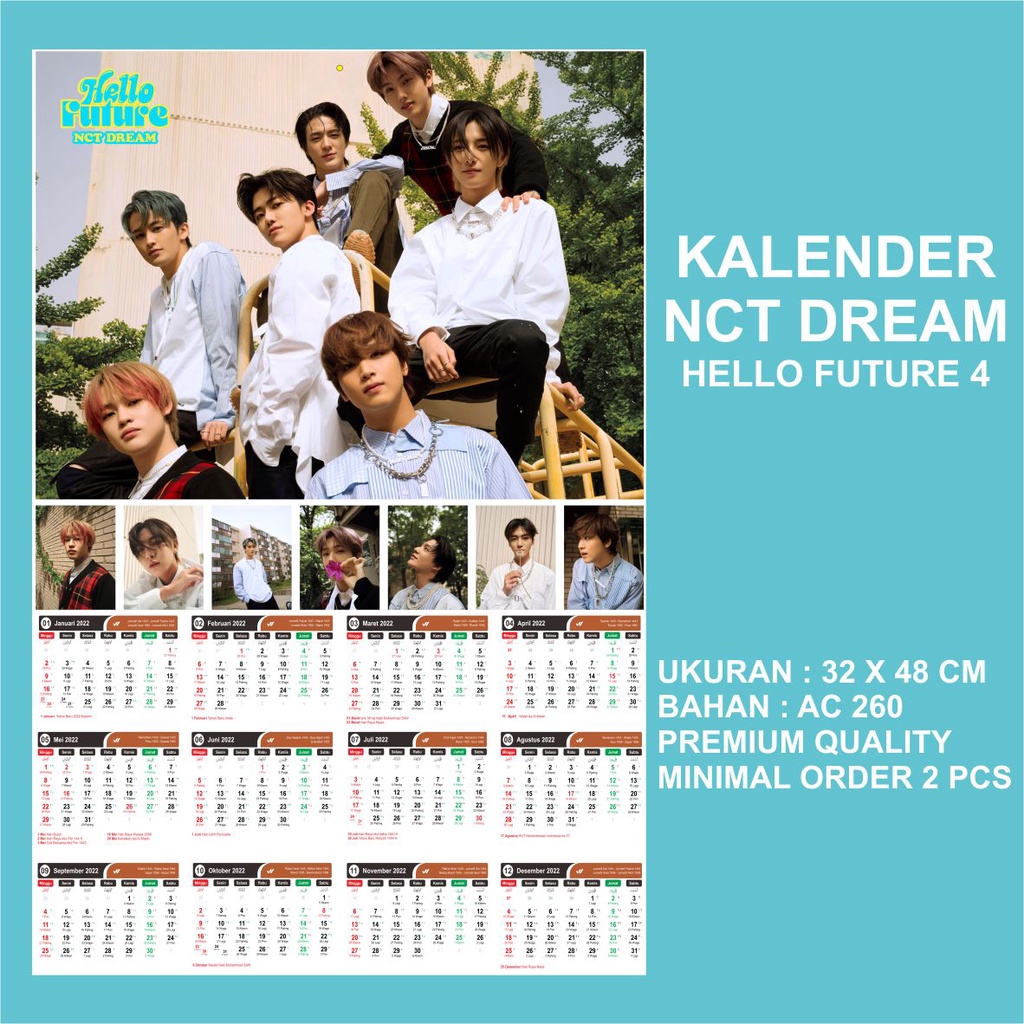 (READY STOCK) KALENDER DINDING 2023 - NCT DREAM HELLO FUTURE VER 1-5 - KALENDER KPOP MURAH UNOFFICIAL