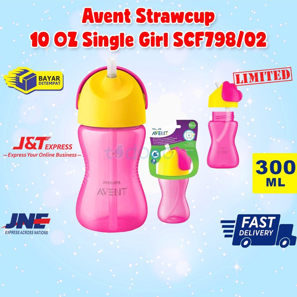 Botol Minum Anak Avent Strawcup 10 OZ Single Girl SCF798/02