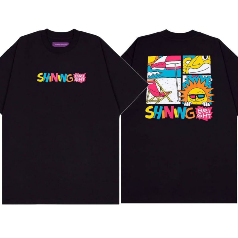 kaos distro shining bright casual / kaos shining bright