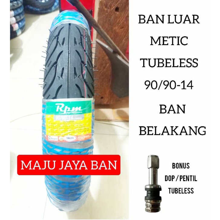 ban luar montor metic tubeless 90/90-14 bonus dop tubeless ban honda beat vario spacy spin mio xread
