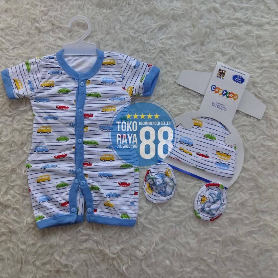  SRM CR01 3 in 1 Set Sleepsuit Romper Bayi  SNI 0 3  Bulan  