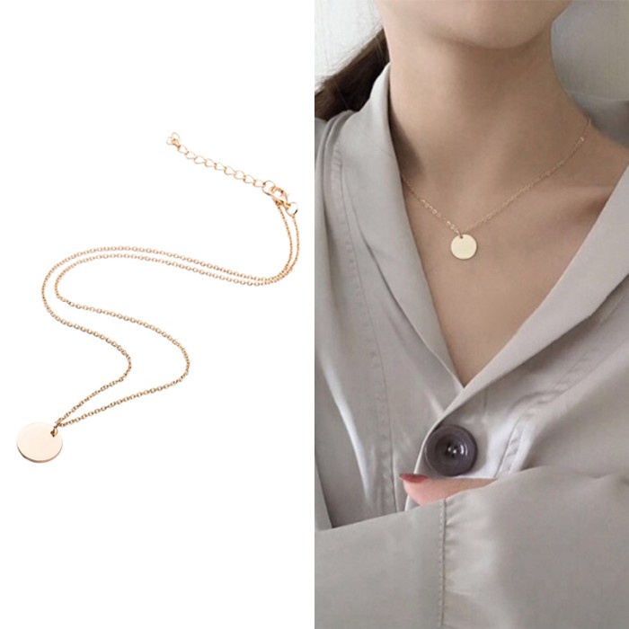 Kalung Wanita Emas Rantai Aksesoris Perhiasan Liontin Koin Perhiasan