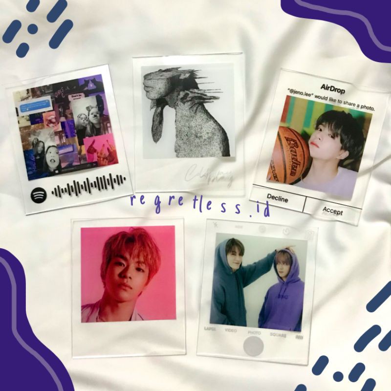 

CUSTOM Acrylic Polaroid UV Printed 9x11 cm (Free Magic Tape) / Regretless.id