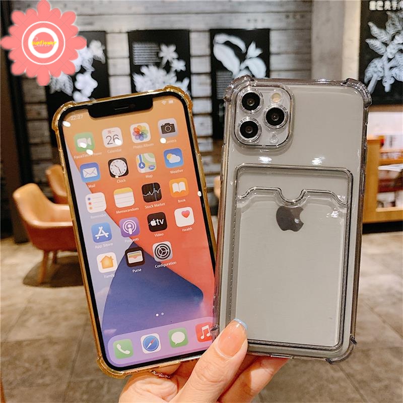 Soft Case Tpu Bening Shockproof Holder Kartu Untuk Realme C15 C12 C20 C20A C21Y C25Y C11 2021 C25 C25S Realme Narzo 20 30a