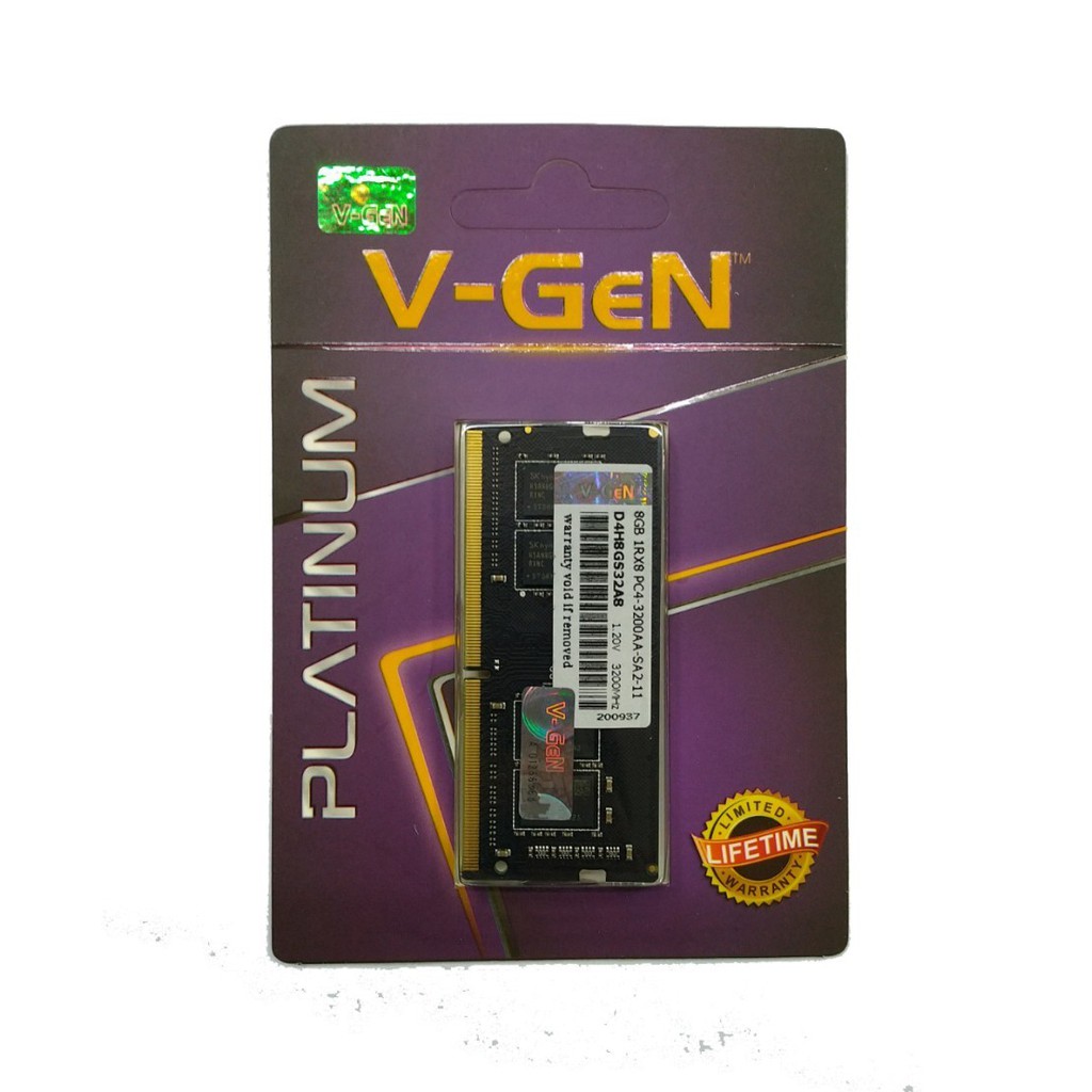 VGeN Ram Laptop DDR4 8GB PC25600 3200mhz V-GeN Sodimm Platinum