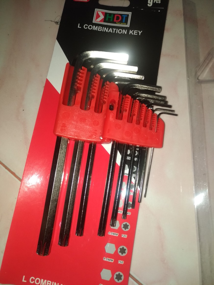 Kunci L Set Bintang Panjang Kombinasi 9 Pcs Hdt