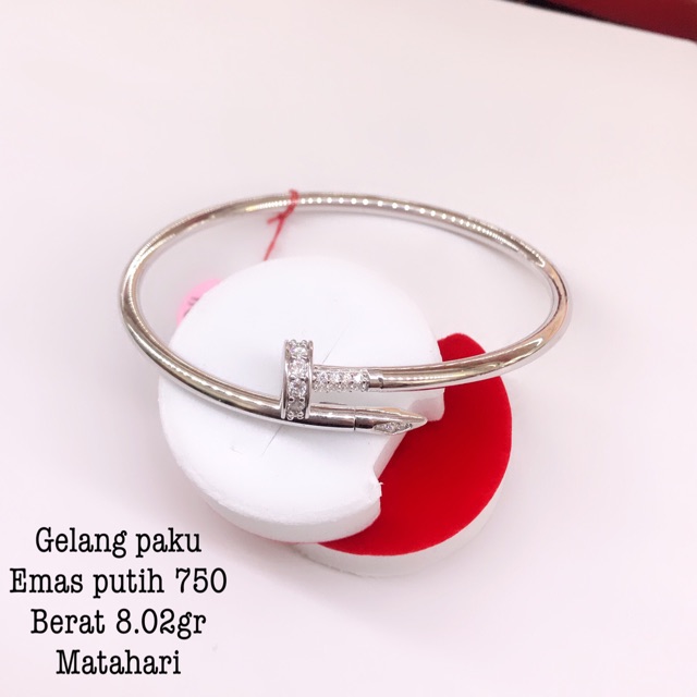 Gelang paku emas putih 750 8.02gr