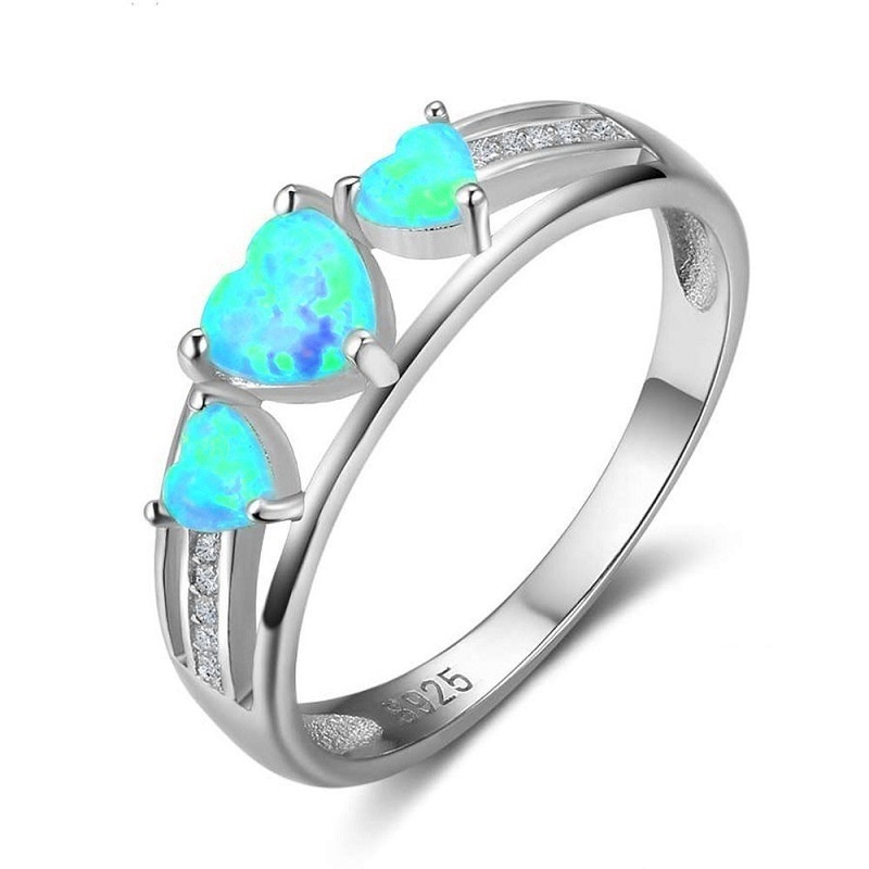 New style ring Three hearts multicolor opal fashion women's ring