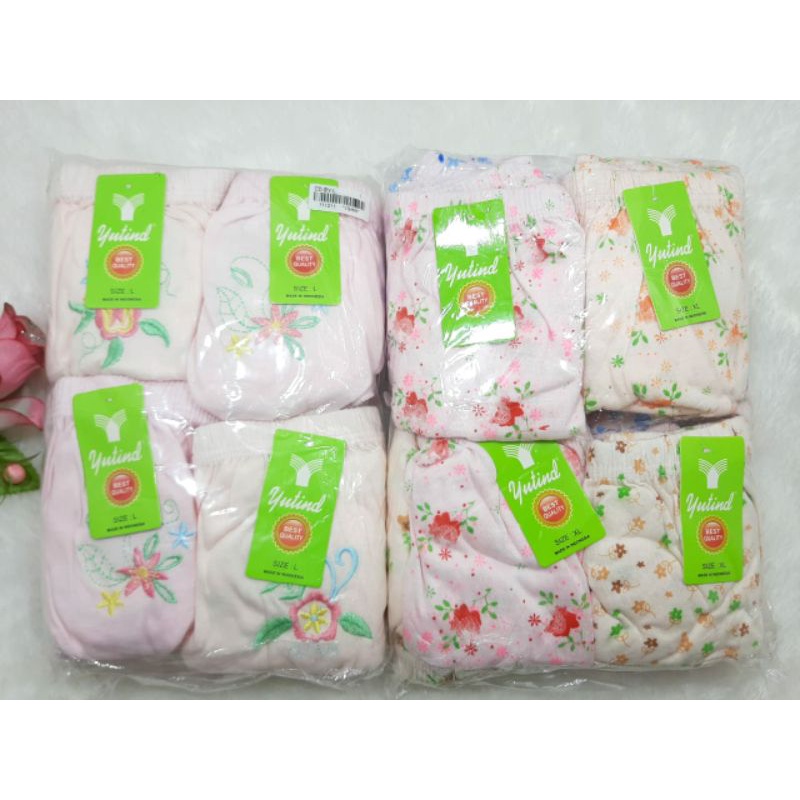1 Lusin celana dalam wanita mrek yutind/Cd dalaman sablon/bordil yutind size L XL XXL murah sidoarjo