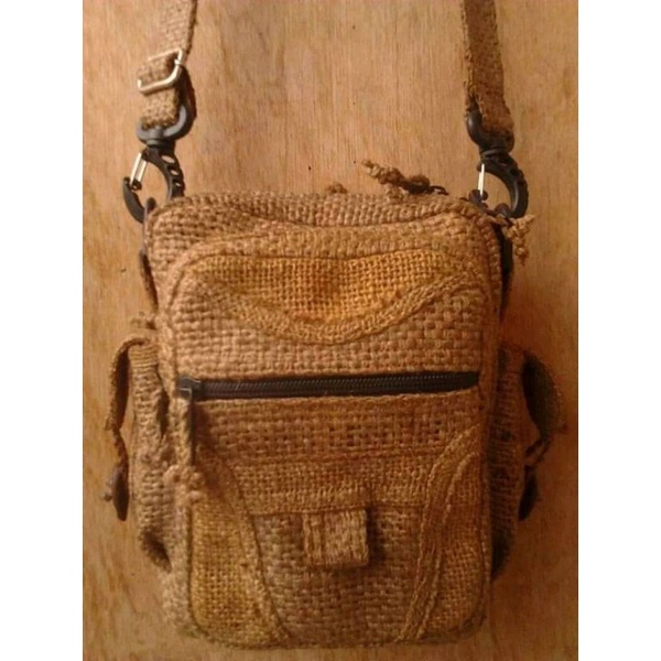 Tas karung goni Tas waistbag goni tas selempang goni