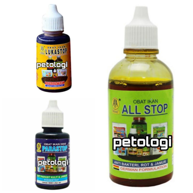 Obat Ikan Hias Karantina Ikan Anti Parasit Kulit Jamur Parastop Lukastop All Stop