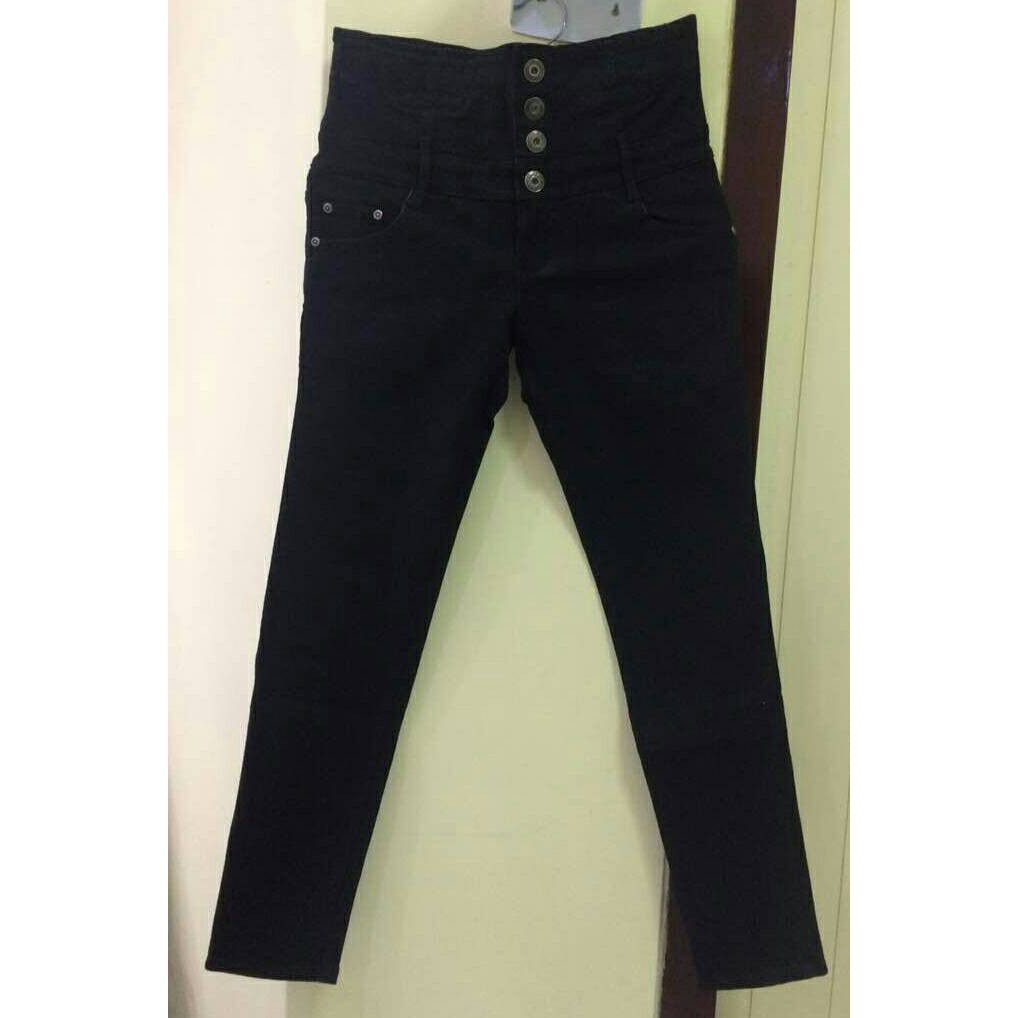 Celana Panjang Jeans Hitam High Waist