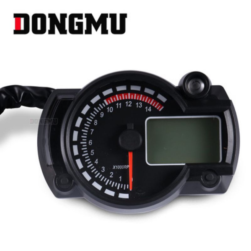 LCD Speedometer Digital Tachometer Meter 15000rpm 7-warna LED jauhkan air koso Rx2