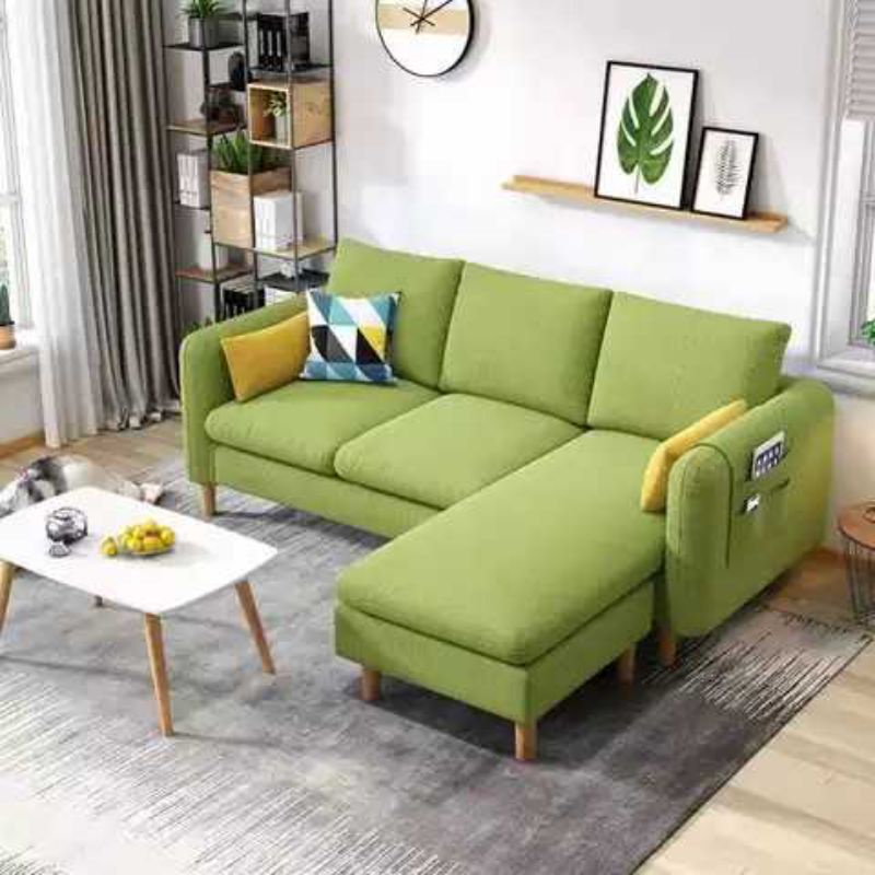 Sofa L shape minimalis modern Warna Hijau Kualitas premium