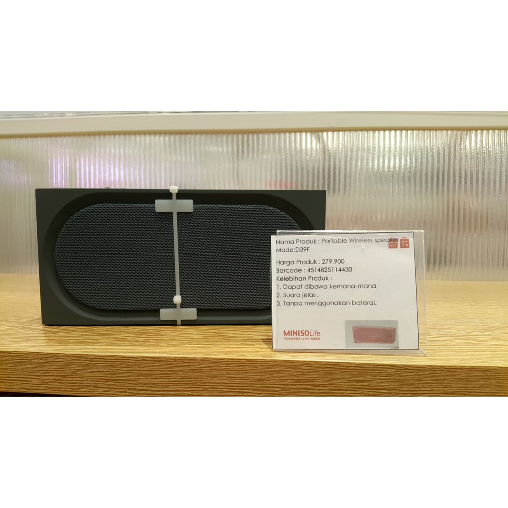 MINISO PORTABLE WIRELESS SPEAKER TYPE D39F. 3WRN. MINISO MURAH READY SURABAYA