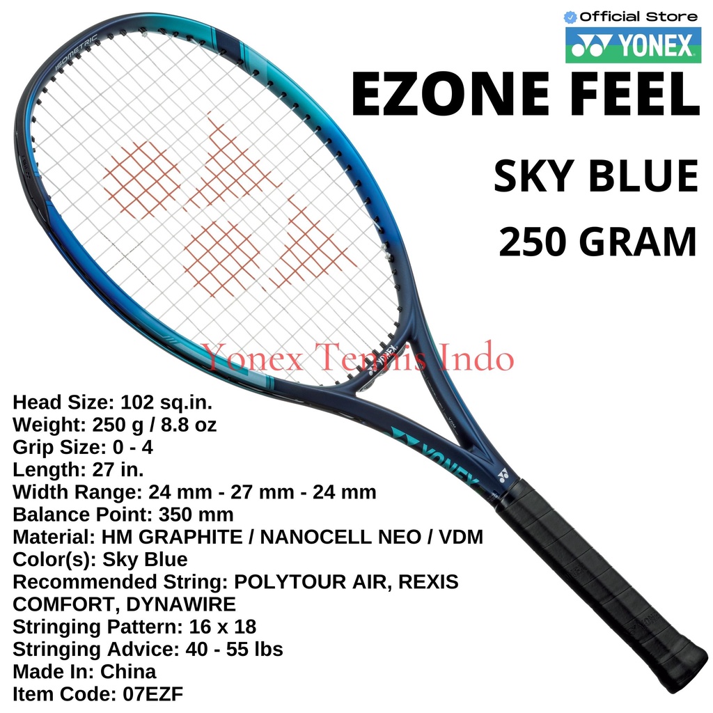 Yonex EZONE FEEL 102 250g Sky blue - racket tennis
