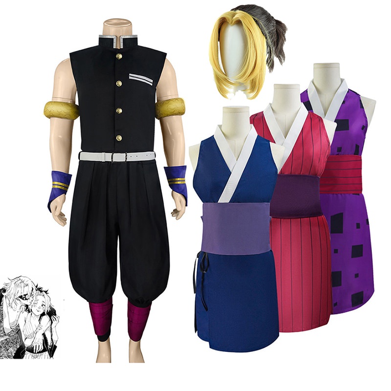 PREORDER Anime Demon Slayer Tengen Makio Cosplay Costume Kimono Kimetsu No Yaiba Suma Hinatsuru Uzui