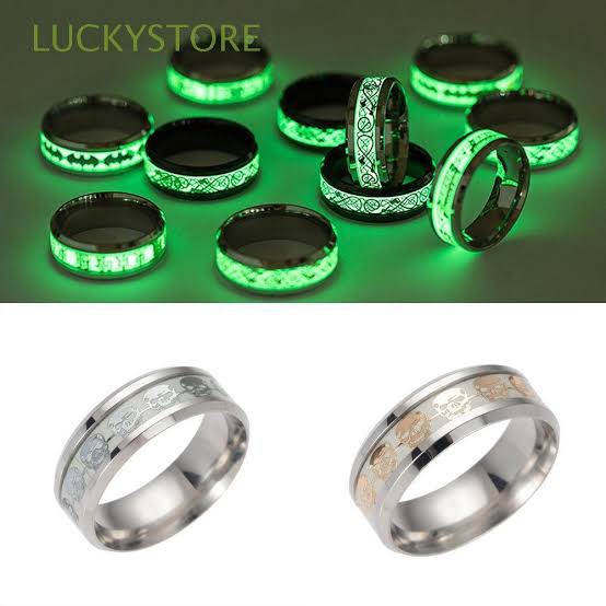 SLS89 Cincin Luminous Glow in The Dark Gaya Punk untuk Pria / Wanita/cincin glow/cincin sinar