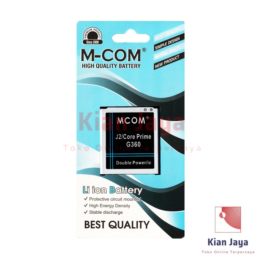 MCOM Baterai HP Samsung J2 2015 2016 J200G Core Prime G360 Original Double Power Batre Battery Ori