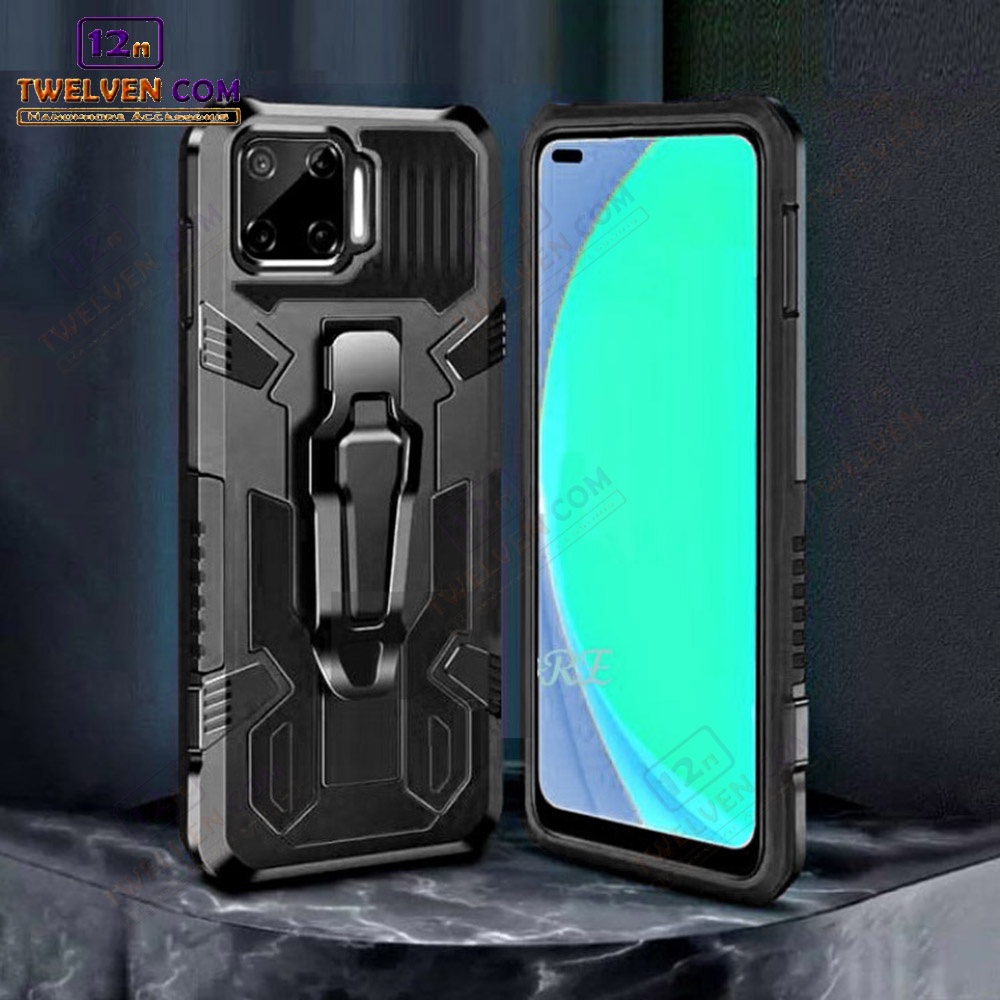 Case Shockproof Oppo Reno 4F Armor Hardcase Stand Clip