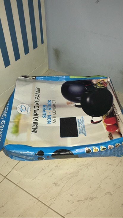 Pamosroom Kuali Wajan Penggorengan Kuping 31cm Keramik Anti Lengket Bisa Induksi