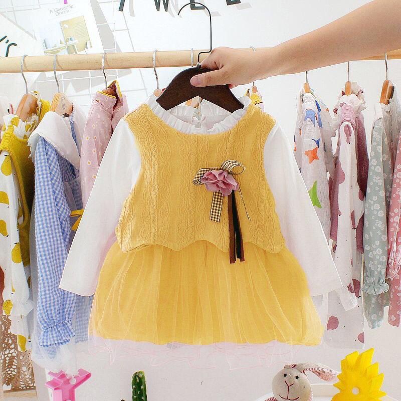 BARU! LIA007 - Dress Korea Bayi 0-2 tahun Perempuan Fashion Terlaris Baju Pesta Pergi Jalan