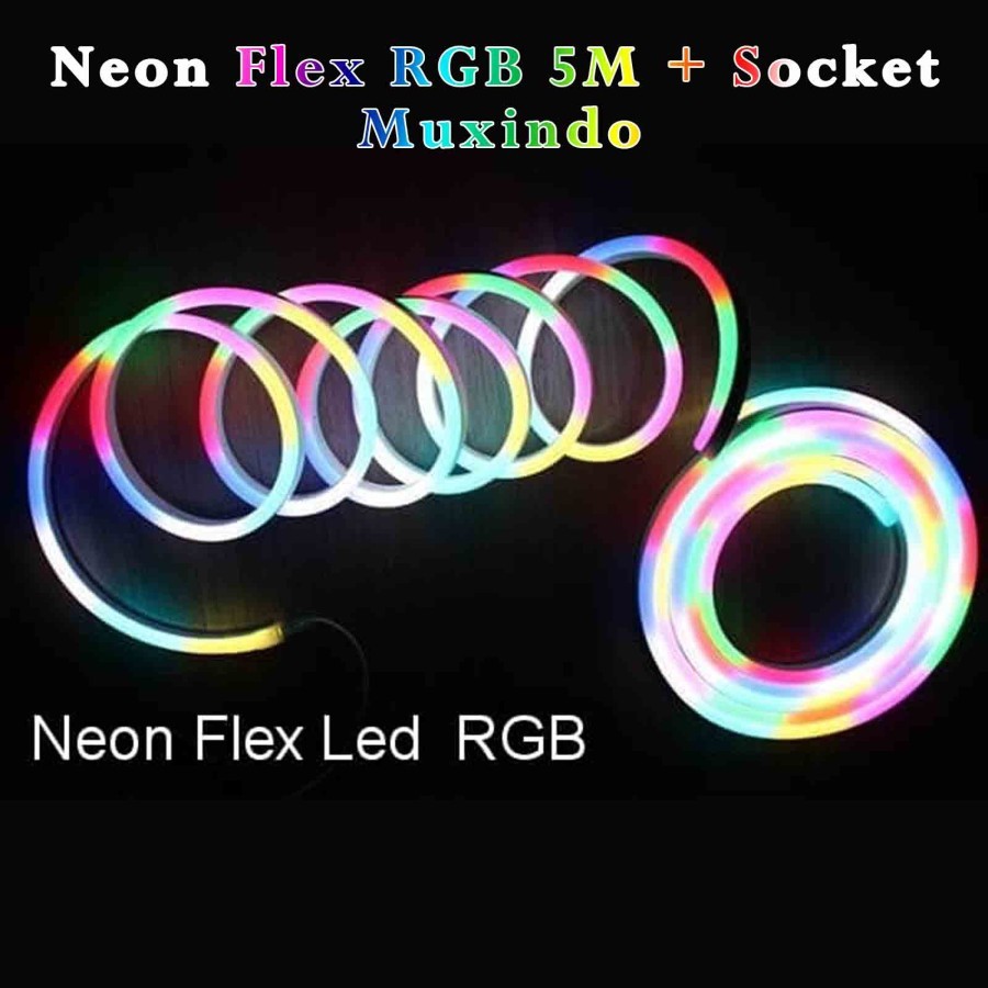 LAMPU LED NEON RGB FLEXIBLE 220v LAMPU SELANG FULL LED LAMPU WARNA RGB